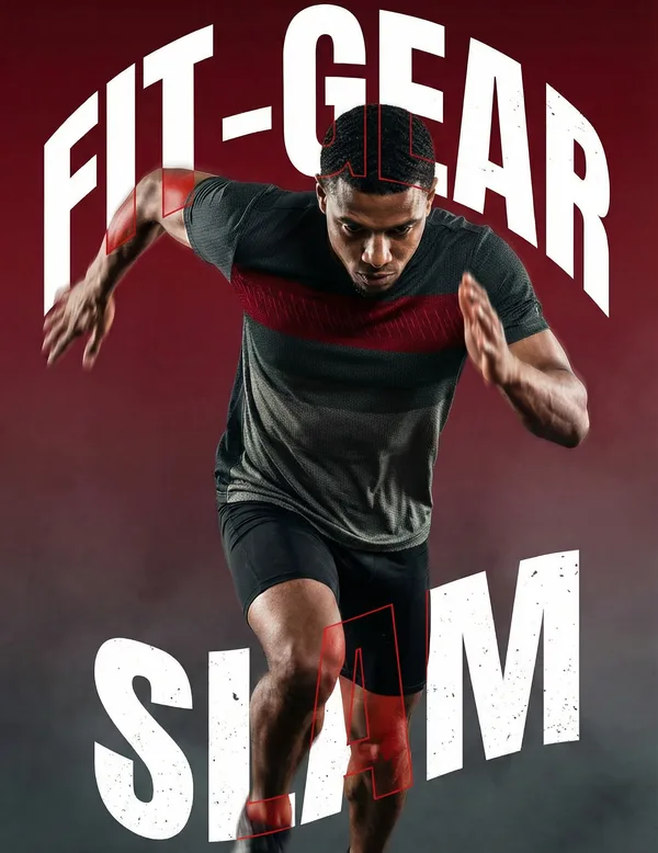 AI-generated apparel model sample: sprint training wear